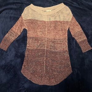 Maurices Off-the-Shoulder Gradient Knit Sweater - Pink and Cream